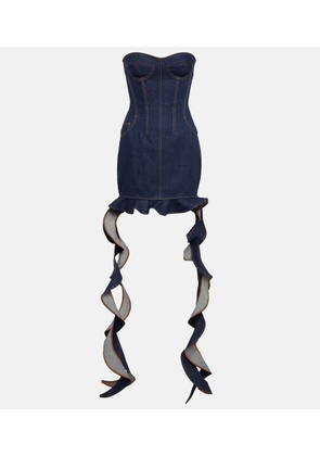 David Koma Corset denim minidress