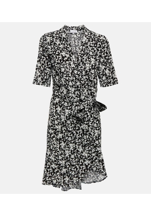 Ganni Floral crepe wrap minidress