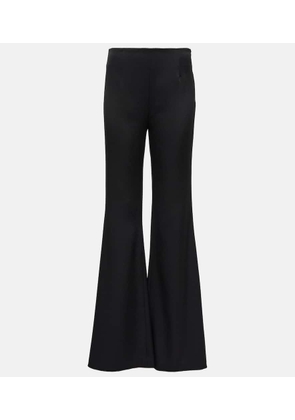 Galvan High-rise flared satin pants