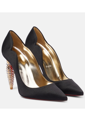 Christian Louboutin Lipstrass crepe crystal-embellished pumps