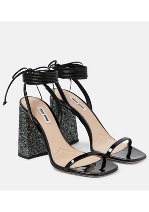 Miu Miu Glitter and patent leather sandals