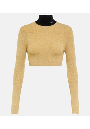 Prada Lame cropped turtleneck sweater