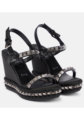 Christian Louboutin Pyraclou embellished leather espadrilles