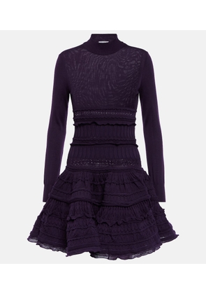 Alaia Ruffle virgin wool minidress