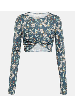 Isabel Marant Jinea floral jersey crop top