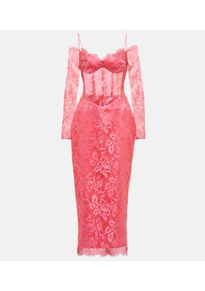 Rasario Corset lace midi dress