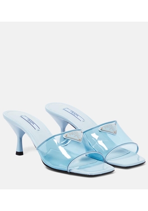 Prada Leather-trimmed PVC mules