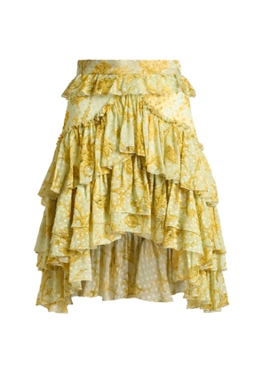 Etro Ruffled Silk-Blend Mini Skirt - Moda Operandi