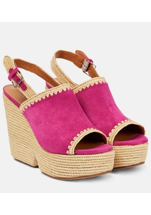 Clergerie Damya suede wedge sandals