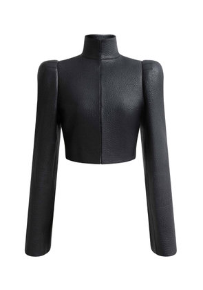ALAÏA High-Neck Leather Jacket - Moda Operandi