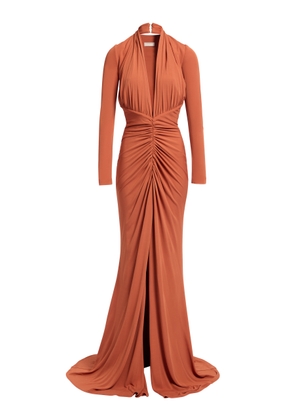 Elie Saab Ruched Jersey Maxi Dress - Moda Operandi