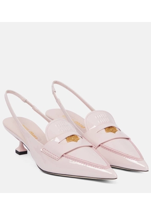 Miu Miu Slingback patent leather penny loafers
