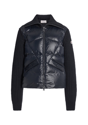 Moncler Nylon-Trimmed Wool Cardigan - Moda Operandi