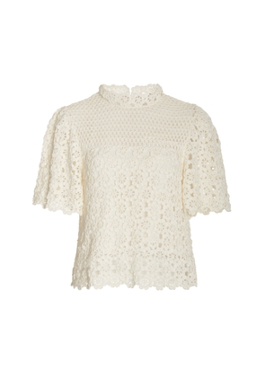 Carolina Herrera Silk-Crochet Top - Moda Operandi