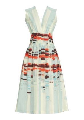 Silvia Tcherassi Jocelyn Pleated Stretch-Cotton Midi Dress - Moda Operandi