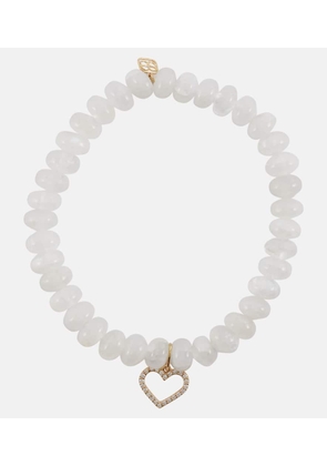 Sydney Evan 14kt gold and moonstone bracelet with diamonds