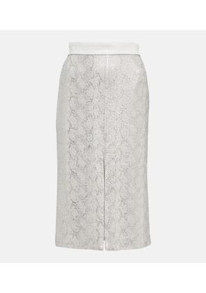 Jacques Wei Sequined snake-effect midi skirt