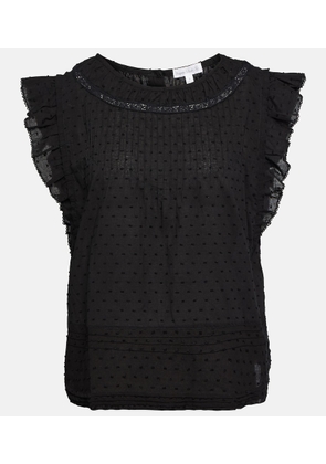 Poupette St Barth Galia ruffle-trimmed cotton top