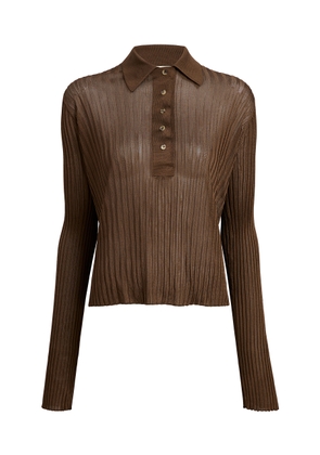 Khaite Vin Ribbed Sheer Top - Moda Operandi