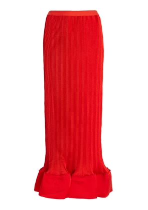 SIMKHAI Hollis Crinkled Satin Midi Skirt - Moda Operandi