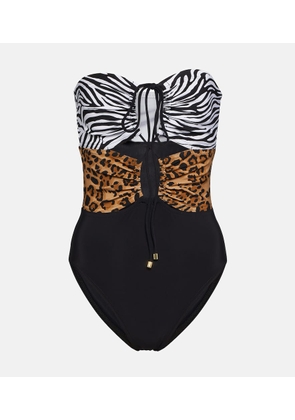 Karla Colletto Printed halterneck swimsuit