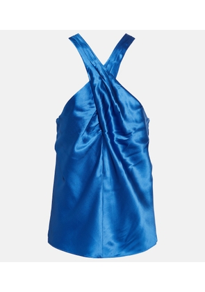 Veronica Beard Stewart satin halter-neck top