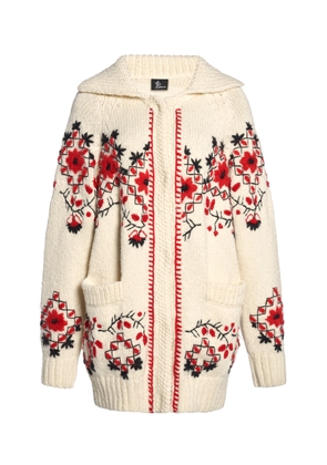 Moncler Grenoble Embroidered Nylon-Wool Cardigan - Moda Operandi
