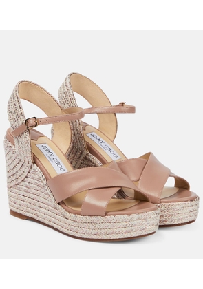 Jimmy Choo Dellena 100 leather wedge sandals