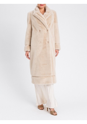 Fur Coat TWINSET Woman color Natural