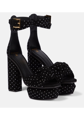 Balmain Ava embellished suede platform sandals