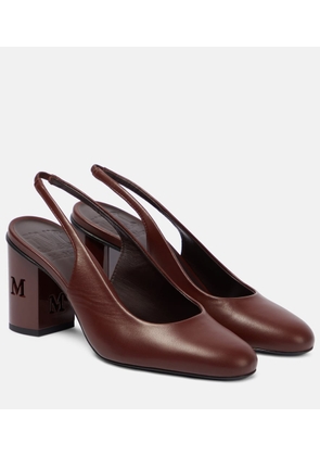 Max Mara Damiersli leather slingback pumps