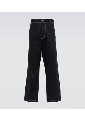 Prada Embroidered straight cotton pants
