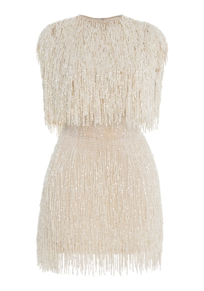 Oscar de la Renta Pearl-Fringed Mini Dress - Moda Operandi
