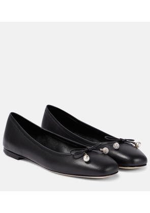 Jimmy Choo Elme embellished leather ballet flats