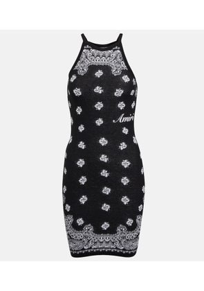 Amiri Bandana-printed halterneck cotton minidress