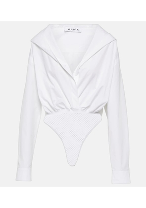 Alaia Hooded cotton bodysuit