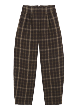 Cortana Wool-Linen Checkered Salon Pants - Moda Operandi