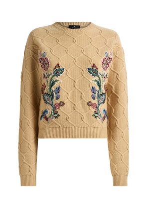 Etro Embroidered Wool-Cashmere Sweater - Moda Operandi