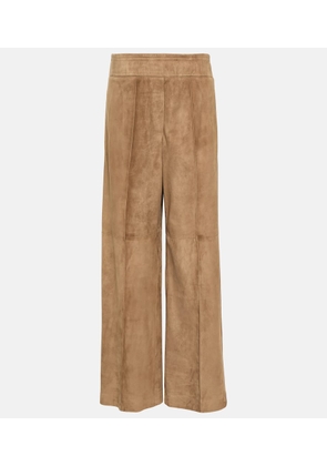 Brunello Cucinelli Wide-leg suede pants