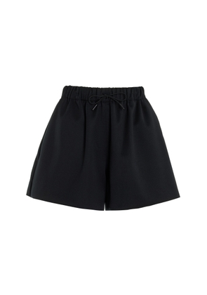 Simone Rocha Faux Leather-Trimmed Wool-Blend Flared Shorts - Moda Operandi
