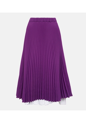 Plan C Pleated jersey midi skirt