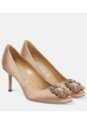 Manolo Blahnik Hangisi 70 embellished satin pumps