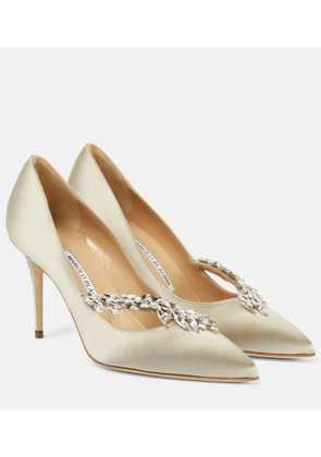 Manolo Blahnik Nadira 90 embellished satin pumps
