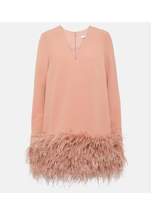 Safiyaa Aleannah feather-trimmed crepe minidress