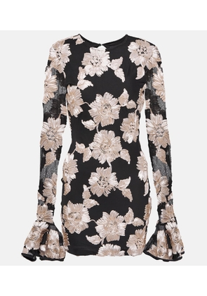 Rotate Floral mesh minidress