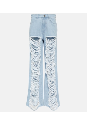 Dion Lee Distressed low-rise wide-leg jeans