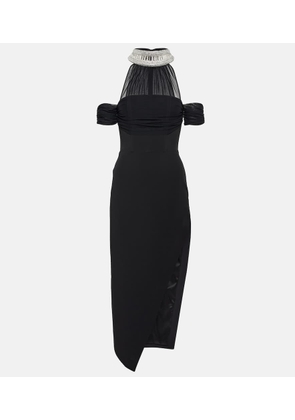 David Koma Embellished halterneck midi dress