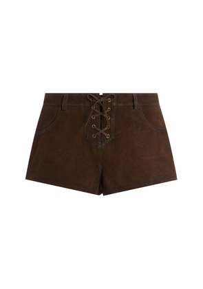 Isabel Marant Delma Lace-Up Suede Shorts - Moda Operandi
