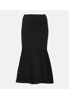 Victoria Beckham High-rise scalloped midi skirt