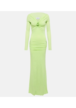 Blumarine Embellished off-shoulder gown